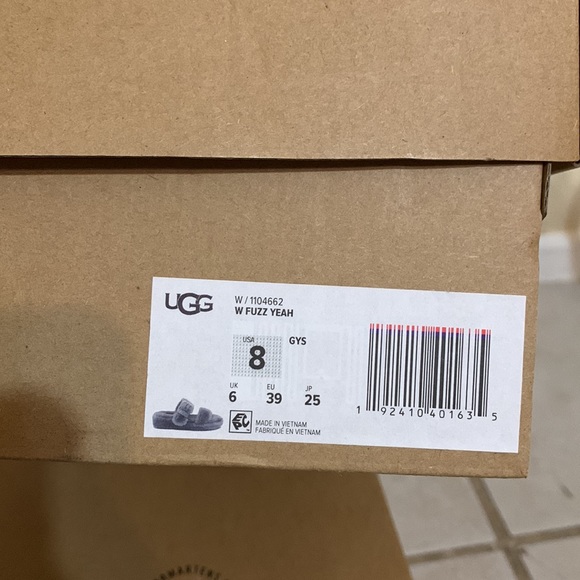 Gray Ugg Fuzzy Sandals - Picture 6 of 6